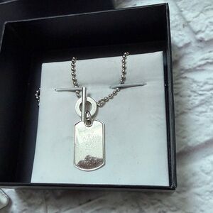 Gucci sterling Silver Dog Tag crest Necklace